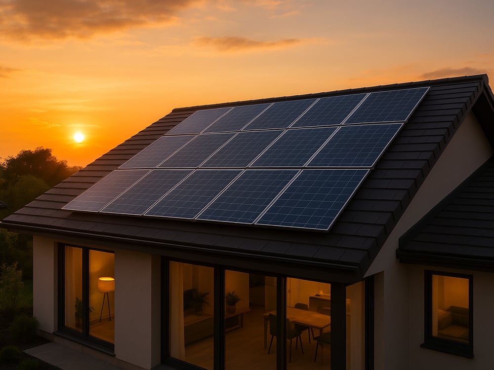 Home with solar panels